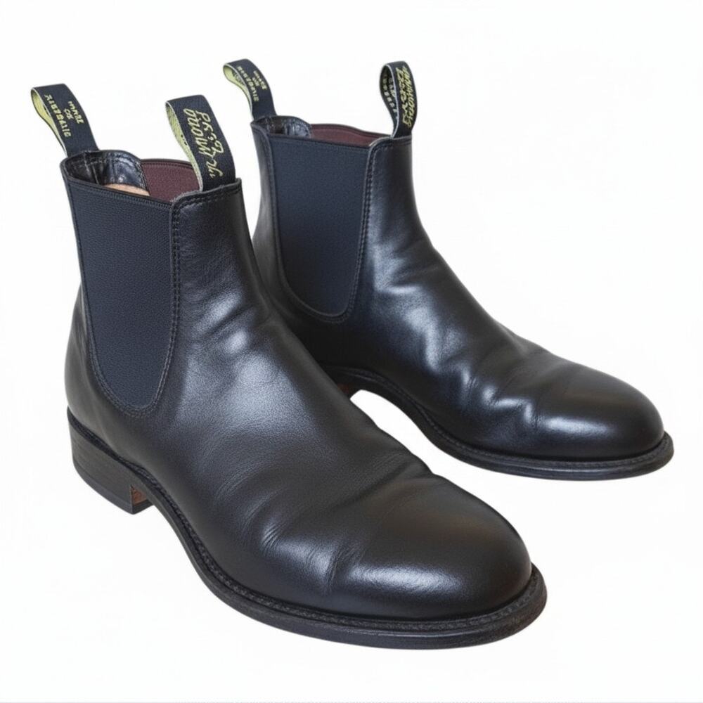R.M. Williams Comfort Craftsman Chelsea Boots Black Leather 8.5E